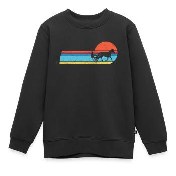 Trabrennpferd Trabrennsport Pferdesport Pferde - Kinder Premium Organic Sweatshirt - Schwarz - Vorne - AI Model Kid Female (0cm)