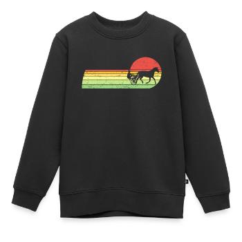 Trabrennpferd Trabrennsport Pferdesport Pferde - Kinder Premium Organic Sweatshirt - Schwarz - Vorne - AI Model Kid Female (0cm)
