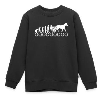 Trabrennpferd Trabrennsport Pferdesport Pferde - Kinder Premium Organic Sweatshirt - Schwarz - Vorne - AI Model Kid Female (0cm)
