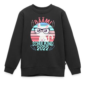 Sugar Bag First Grader School Bag School Day Cat - Kids Premium Organic Sweatshirt - black - Front - AI Model Kid Female (0cm)