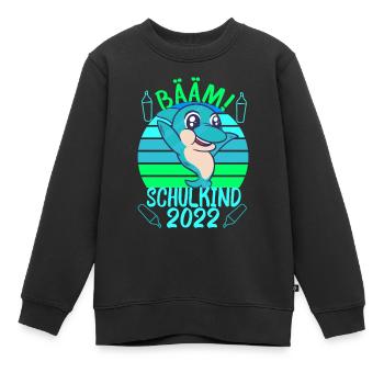 Sac à sucre Sac d’école de première année Journée d’école Dauphin - Sweat Premium enfant bio - noir - Devant - AI Model Kid Female (0cm)