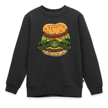 Drôle de Red Eared Slider Propriétaire Burger - Sweat Premium enfant bio - noir - Devant - AI Model Kid Female (0cm)