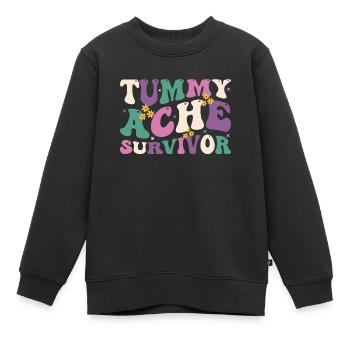 Bauchschmerzen Survivor Vintage - Kinder Premium Organic Sweatshirt - Schwarz - Vorne - AI Model Kid Female (0cm)