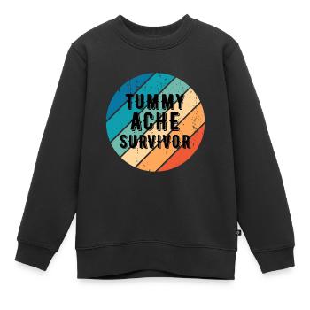 Bauchschmerzen Survivor Vintage Sonnenuntergang - Kinder Premium Organic Sweatshirt - Schwarz - Vorne - AI Model Kid Female (0cm)