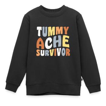 Bauchschmerzen Survivor Zitat - Kinder Premium Organic Sweatshirt - Schwarz - Vorne - AI Model Kid Female (0cm)