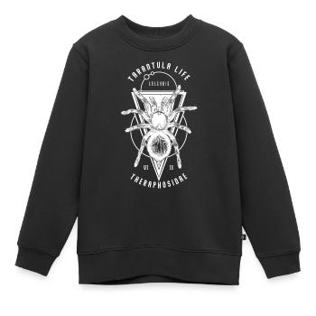 Tarentule Géométrique Indie Pet Spider Propriétaire Vintage - Sweat Premium enfant bio - noir - Devant - AI Model Kid Female (0cm)