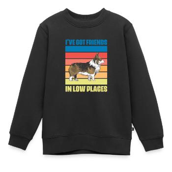 Corgi - Sweat Premium enfant bio - noir - Devant - AI Model Kid Female (0cm)