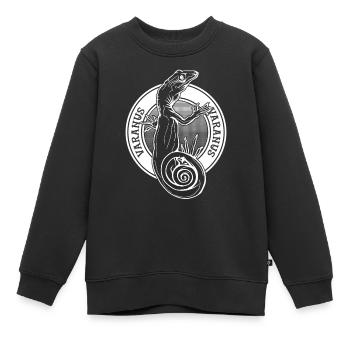 Monitor Eidechse Tattoo Stil Reptilienhalter Varanus - Kinder Premium Organic Sweatshirt - Schwarz - Vorne - AI Model Kid Female (0cm)