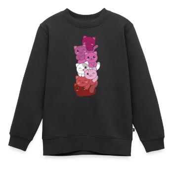 lesbian Lipstick flag Pride LGBTQ Katzen Haufen - Kinder Premium Organic Sweatshirt - Schwarz - Vorne - AI Model Kid Female (0cm)