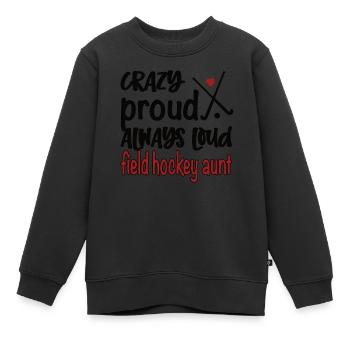 Stolze Feldhockey-Tante Feldhockeyspieler Tante - Kinder Premium Organic Sweatshirt - Schwarz - Vorne - AI Model Kid Female (0cm)