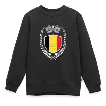 Chemise drapeau belge Drapeau belge - Sweat Premium enfant bio - noir - Devant - AI Model Kid Female (0cm)