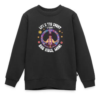 Hippie - Sweat Premium enfant bio - noir - Devant - AI Model Kid Female (0cm)