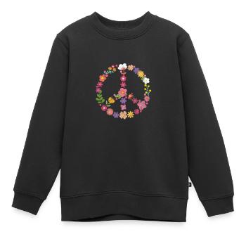 Hippie - Sweat Premium enfant bio - noir - Devant - AI Model Kid Female (0cm)