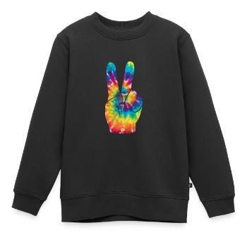 Hippie - Sweat Premium enfant bio - noir - Devant - AI Model Kid Female (0cm)