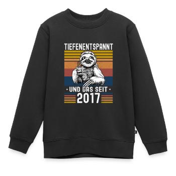 Faultier Geburtstag 2017 Geboren Jahrgang 2017 - Kinder Premium Organic Sweatshirt - Schwarz - Vorne - AI Model Kid Female (0cm)