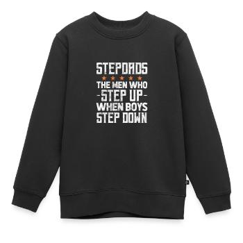 Stiefvater - Kinder Premium Organic Sweatshirt - Schwarz - Vorne - AI Model Kid Female (0cm)