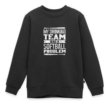 Softball - Kinder Premium Organic Sweatshirt - Schwarz - Vorne - AI Model Kid Female (0cm)