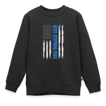 Stiefvater - Kinder Premium Organic Sweatshirt - Schwarz - Vorne - AI Model Kid Female (0cm)