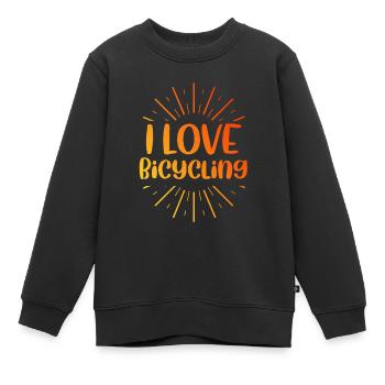 Ich Liebe Fahrradfahren - Kinder Premium Organic Sweatshirt - Schwarz - Vorne - AI Model Kid Female (0cm)