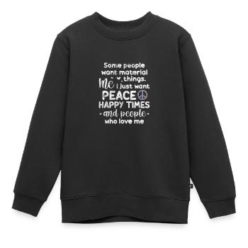 Hippie - Sweat Premium enfant bio - noir - Devant - AI Model Kid Female (0cm)