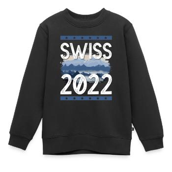 Swiss 2022 - Kinder Premium Organic Sweatshirt - Schwarz - Vorne - AI Model Kid Female (0cm)