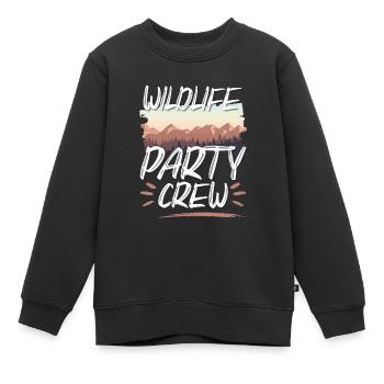 Équipe de fête de la faune - Sweat Premium enfant bio - noir - Devant - AI Model Kid Female (0cm)