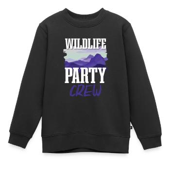 Équipe de fête de la faune - Sweat Premium enfant bio - noir - Devant - AI Model Kid Female (0cm)