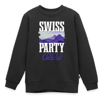 Swiss Party Crew - Sweat Premium enfant bio - noir - Devant - AI Model Kid Female (0cm)