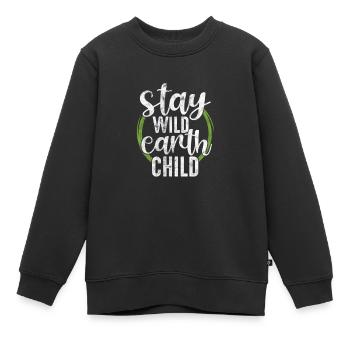 Hippie - Sweat Premium enfant bio - noir - Devant - AI Model Kid Female (0cm)