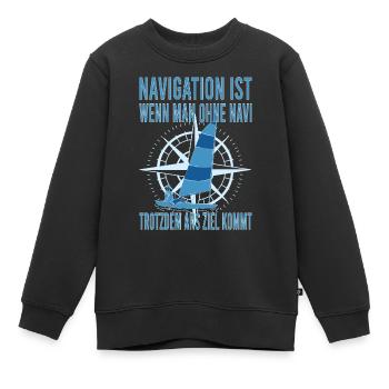Jolle Jollen Jollensegeln Segler Segeln Kapitän - Kinder Premium Organic Sweatshirt - Schwarz - Vorne - AI Model Kid Female (0cm)