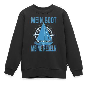 Segeln Segelboot Segler Käpten Segelschein Käpt'n - Kinder Premium Organic Sweatshirt - Schwarz - Vorne - AI Model Kid Female (0cm)