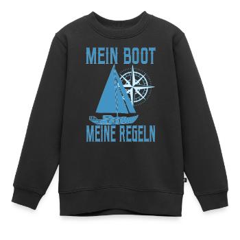 Segeln Segelboot Segler Käpten Segelschein Käpt'n - Kinder Premium Organic Sweatshirt - Schwarz - Vorne - AI Model Kid Female (0cm)
