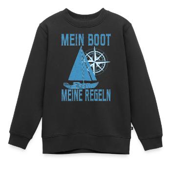 Segeln Segelboot Segler Käpten Segelschein Käpt'n - Kinder Premium Organic Sweatshirt - Schwarz - Vorne - AI Model Kid Female (0cm)