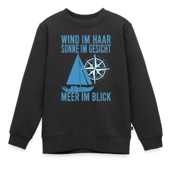 Segelschein Segler Käpt'n Segeln Segelboot Käpten - Kinder Premium Organic Sweatshirt - Schwarz - Vorne - AI Model Kid Female (0cm)