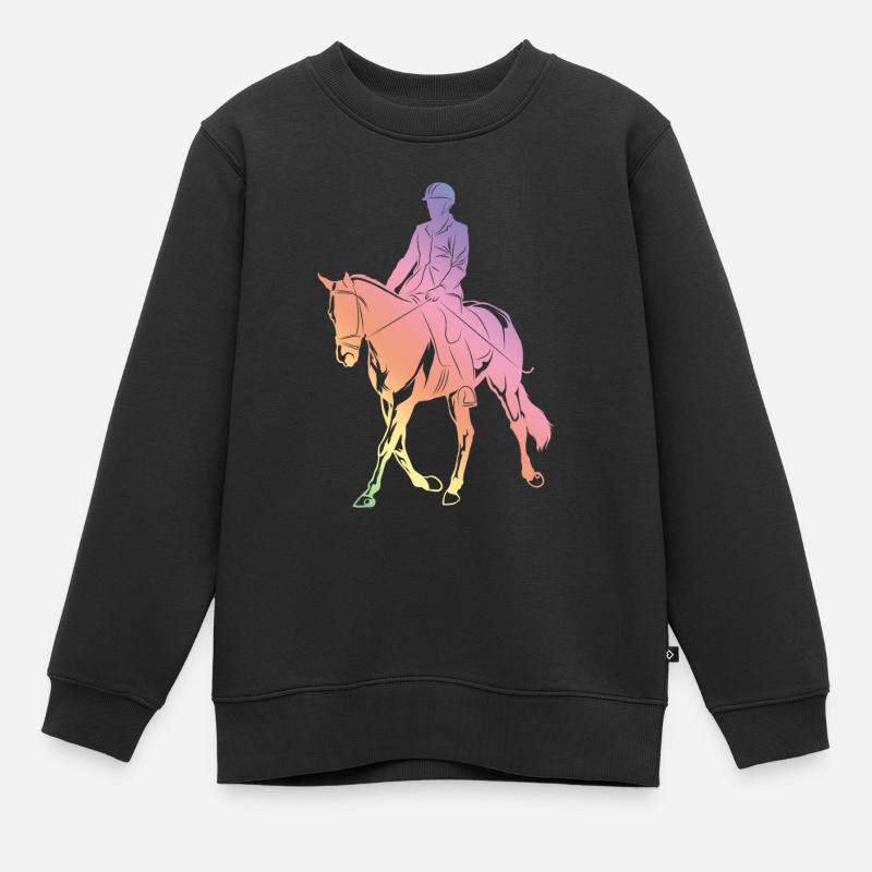 Silhouette d’équitation - Sweat Premium enfant bio - noir