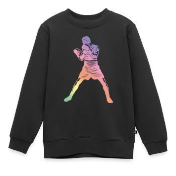 Boîtes Silhouette - Sweat Premium enfant bio - noir - Devant - AI Model Kid Female (0cm)