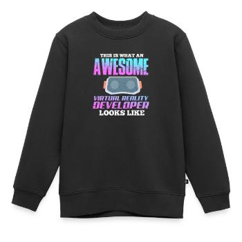 VR Virtual Reality Gamer Geschenk - Kinder Premium Organic Sweatshirt - Schwarz - Vorne - AI Model Kid Female (0cm)