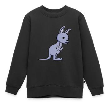Kangaroo Comic - Kinder Premium Organic Sweatshirt - Schwarz - Vorne - AI Model Kid Female (0cm)