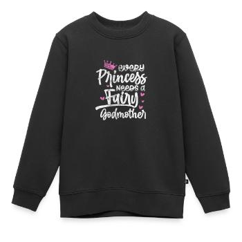 Marraine Tante Marraine Baptême Nièce Neveu Cadeau - Sweat Premium enfant bio - noir - Devant - AI Model Kid Female (0cm)
