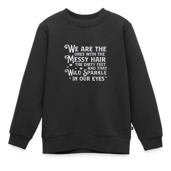 Hippie - Sweat Premium enfant bio - noir - Devant - AI Model Kid Female (0cm)