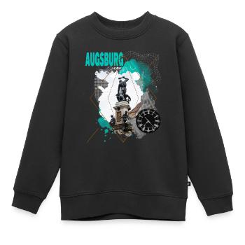 Augsbourg Allemagne City Skyline Vintage Rétro - Sweat Premium enfant bio - noir - Devant - AI Model Kid Female (0cm)