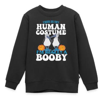 Costume humain Je suis vraiment un Booby Bird Halloween - Sweat Premium enfant bio - noir - Devant - AI Model Kid Female (0cm)