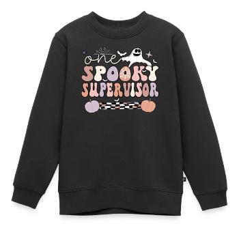 Superviseur Halloween Supervision Gestion Cadeaux - Sweat Premium enfant bio - noir - Devant - AI Model Kid Female (0cm)