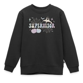 Superviseur Halloween Supervision Gestion Cadeaux - Sweat Premium enfant bio - noir - Devant - AI Model Kid Female (0cm)