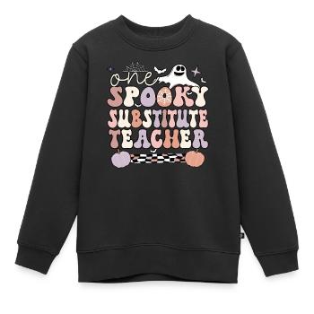 Substitute Teacher Halloween School Sub Teacher - Kinder Premium Organic Sweatshirt - Schwarz - Vorne - AI Model Kid Female (0cm)
