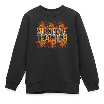 Substitute Teacher Thanksgiving School Sub Teacher - Kinder Premium Organic Sweatshirt - Schwarz - Vorne - AI Model Kid Female (0cm)