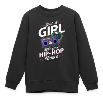 Juste une fille qui aime le hip-hop - Sweat Premium enfant bio - noir - Devant - AI Model Kid Female (0cm)