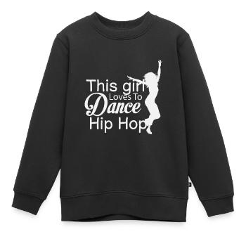 Juste une fille qui aime le hip-hop - Sweat Premium enfant bio - noir - Devant - AI Model Kid Female (0cm)