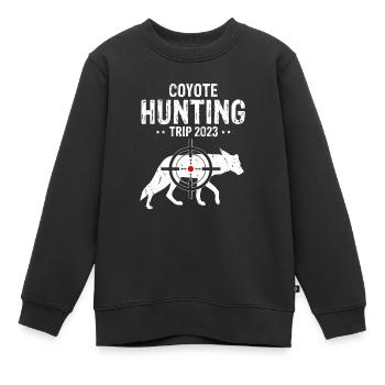 Conception de coyote pour les réacteurs de coyote - Sweat Premium enfant bio - noir - Devant - AI Model Kid Female (0cm)