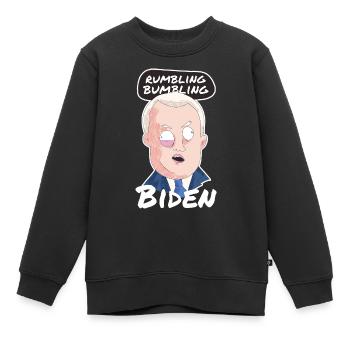 Grollender unbeholfener Joe Biden - Kinder Premium Organic Sweatshirt - Schwarz - Vorne - AI Model Kid Female (0cm)